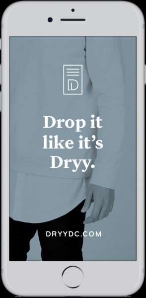 Dryy Drop app in phone frame.